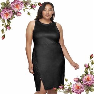 Jennifer‎ Lopez plus Size faux suede sleeveless sheath dress
